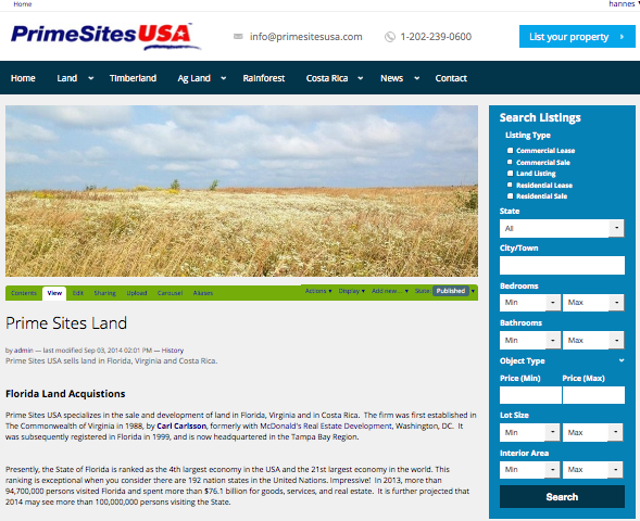 Prime Sites USA - Real Estate Brokerage specializing in Land 